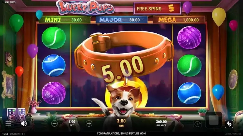 Lucky Pups slot screenshot 4