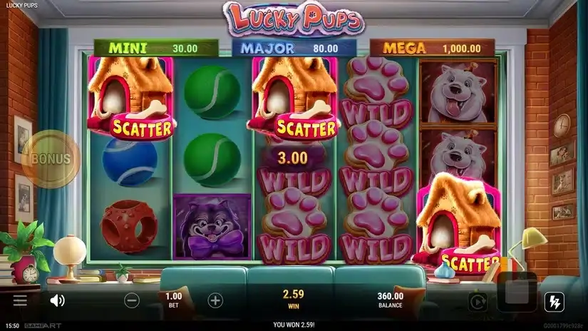 Lucky Pups slot screenshot 2