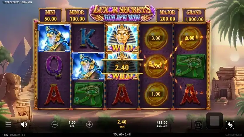 Luxor Secrets Hold’n Win slot screenshot 4
