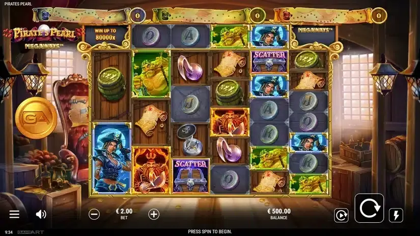 Pirate’s Pearl Megaways slot screenshot 1