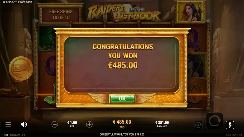 Raiders of the Lost Book slot screenshot 8