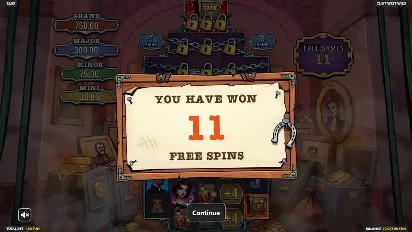 Clint WestWild slot screenshot 4