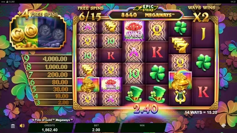 9 Pots of Gold Megaways slot screenshot 