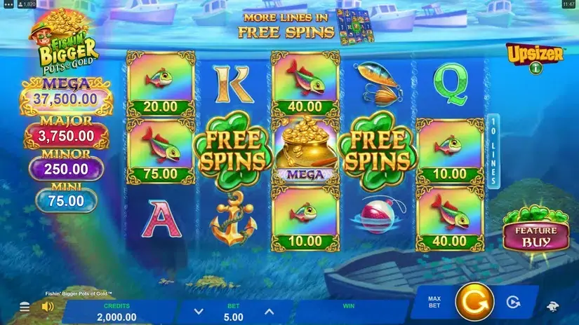 Fishin’ Bigger Pots of Gold slot screenshot 