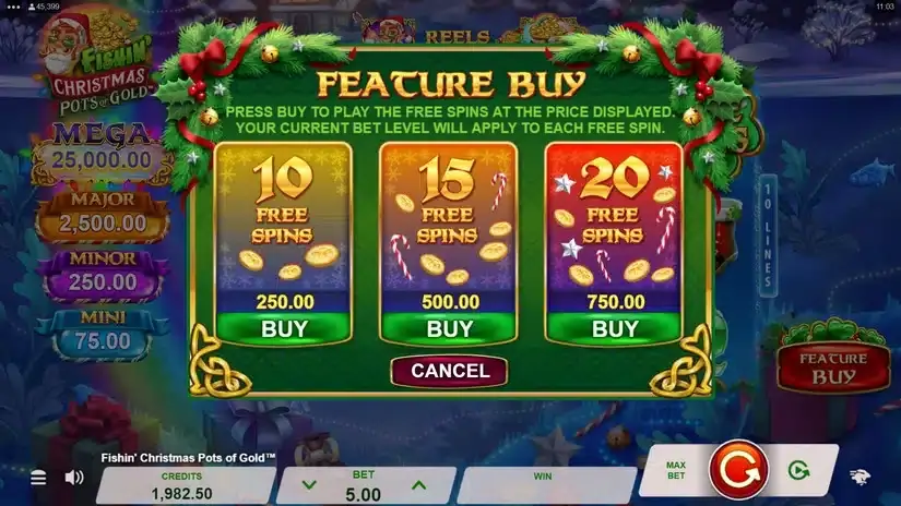 Fishin’ Christmas Pots Of Gold slot screenshot 2