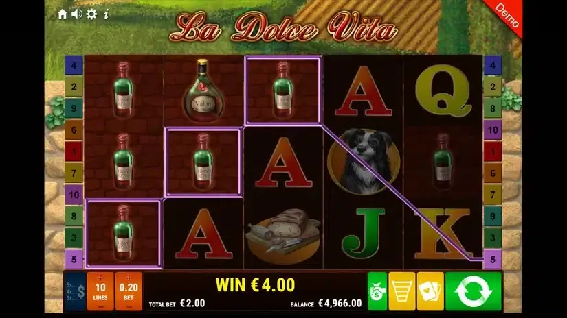 La Dolce Vita slot screenshot 2