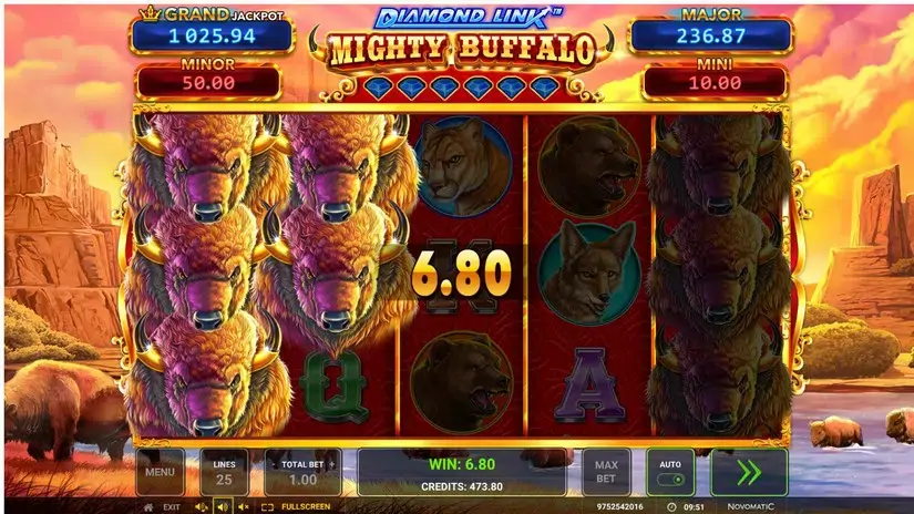 Diamond Link Mighty Buffalo slot screenshot 4