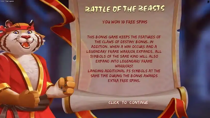 Tiger Legends slot screenshot 3