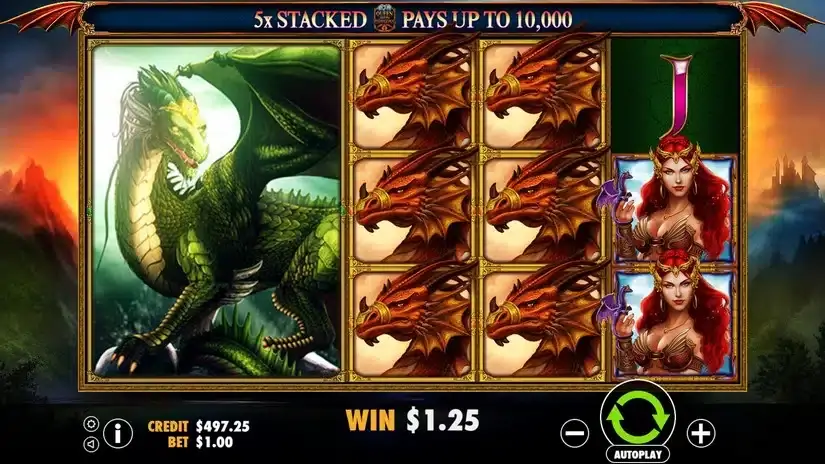 Queen and the Dragons slot screenshot 2