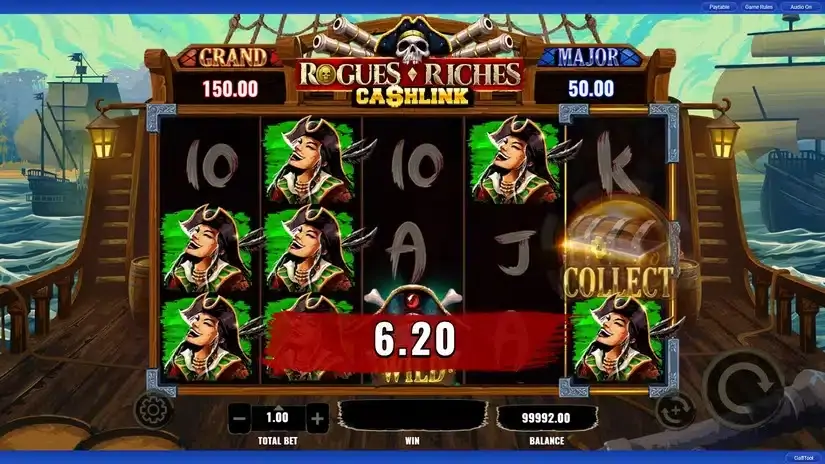 Rogues Riches Cashlink slot screenshot 2