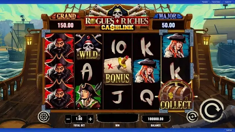 Rogues Riches Cashlink slot screenshot 1