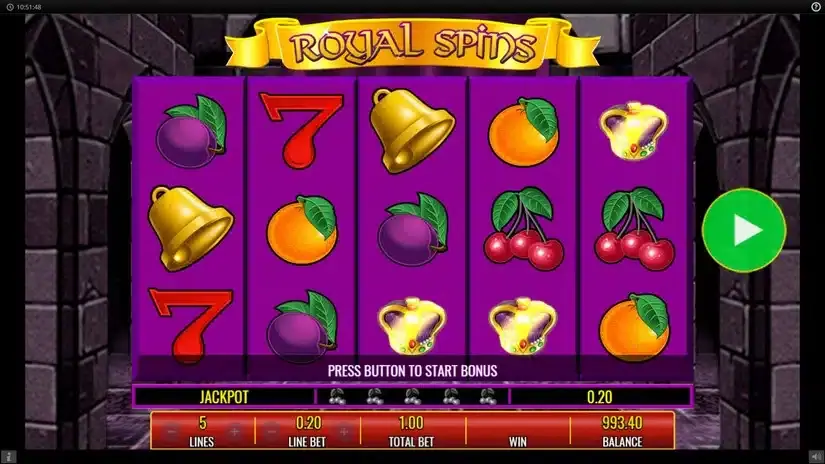 Royal Spins slot screenshot 3