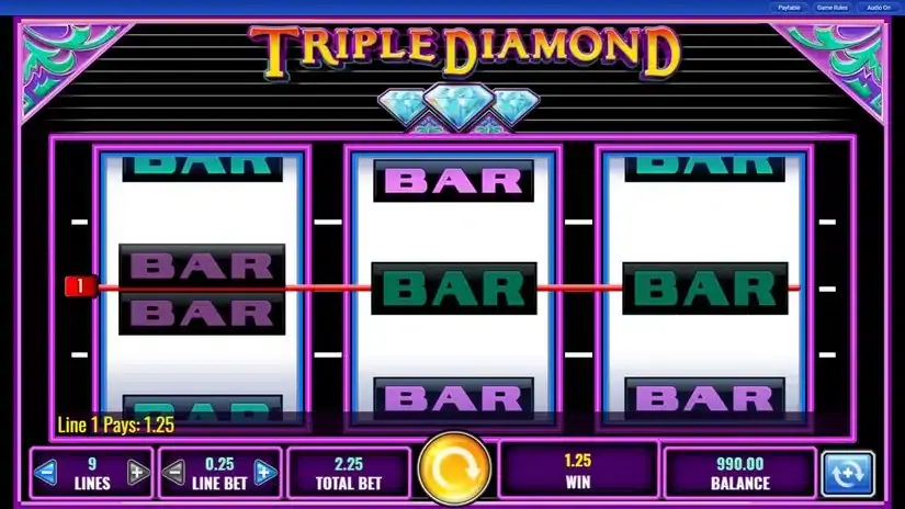 Triple Diamond slot screenshot 