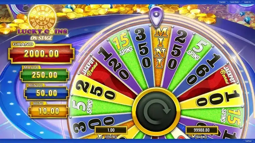 Wheel of Fortune Lucky Coins on Stage slot screenshot 4