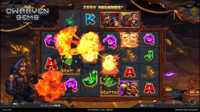 Dwarven Gems Megaways slot screenshot 2