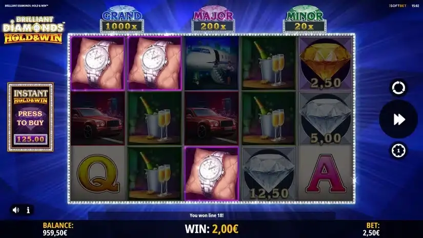 Brilliant Diamonds: Hold & Win slot screenshot 2