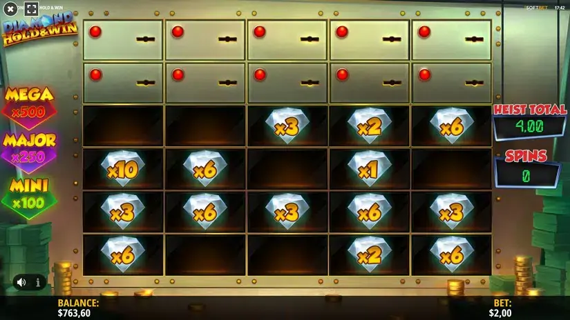 Diamond Heist Hold & Win slot screenshot 