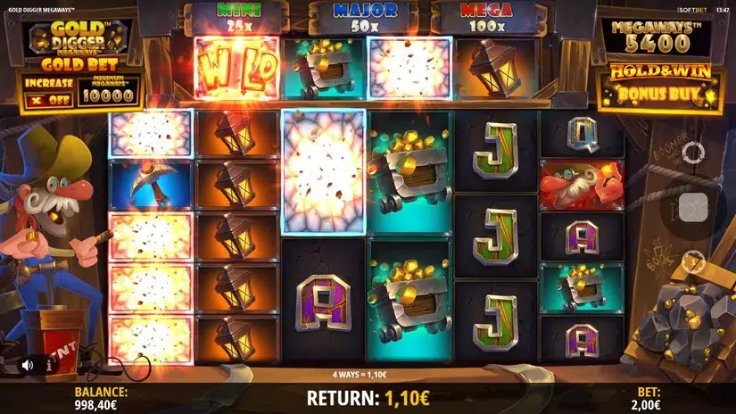 Gold Digger Megaways slot screenshot 2