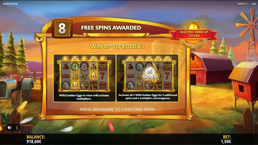 Golden Gallina slot screenshot 5