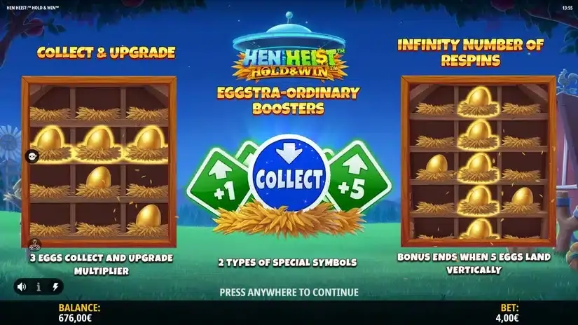 Hen Heist: Hold & Win slot screenshot 3