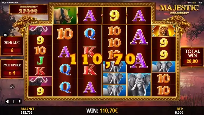 Majestic Megaways slot screenshot 