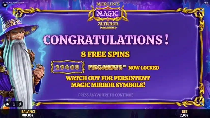 Merlin’s Magic Mirror Megaways slot screenshot 3
