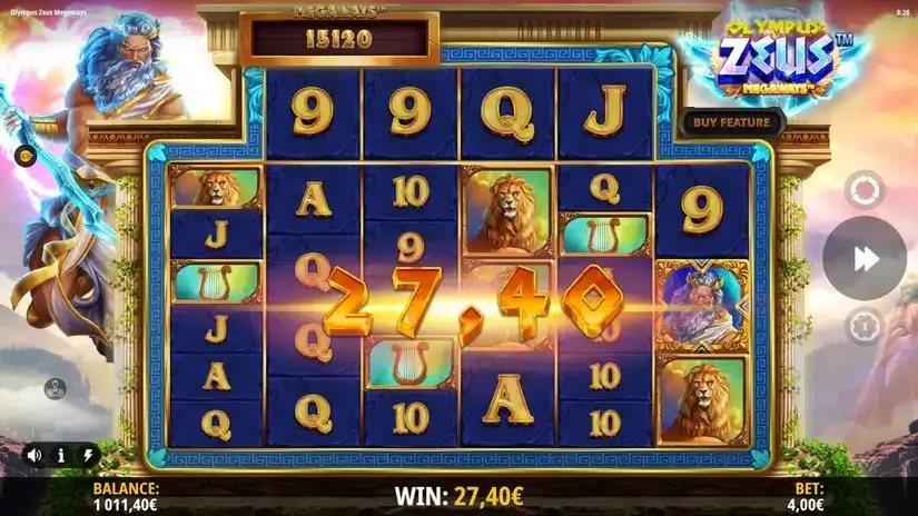 Olympus Zeus Megaways slot screenshot 3