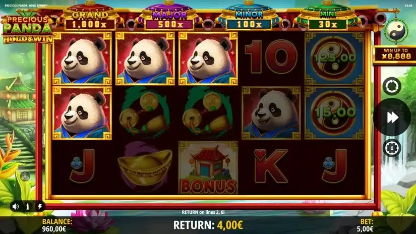 Precious Panda: Hold & Win slot screenshot 2