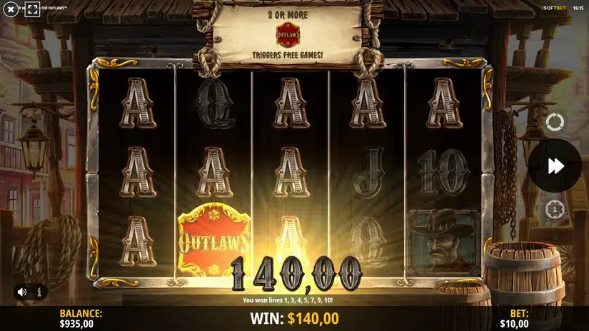 Van Der Wilde and the Outlaws slot screenshot 2