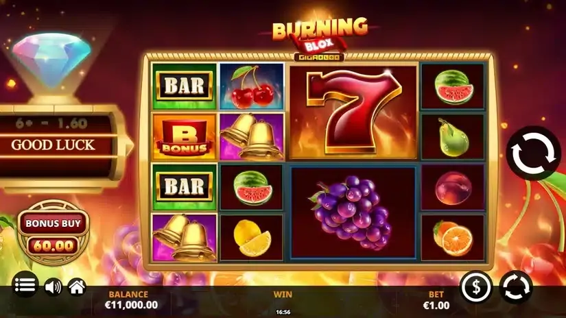 Burning Blox Gigablox slot screenshot 1