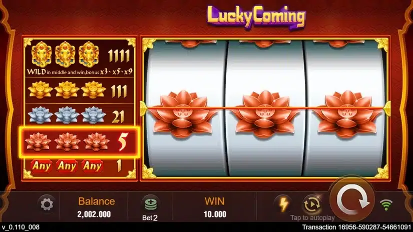 Lucky Coming slot screenshot 2