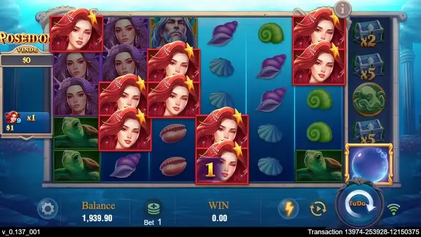Poseidon slot screenshot 