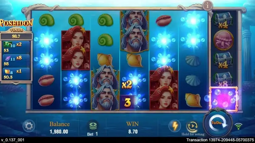 Poseidon slot screenshot 3