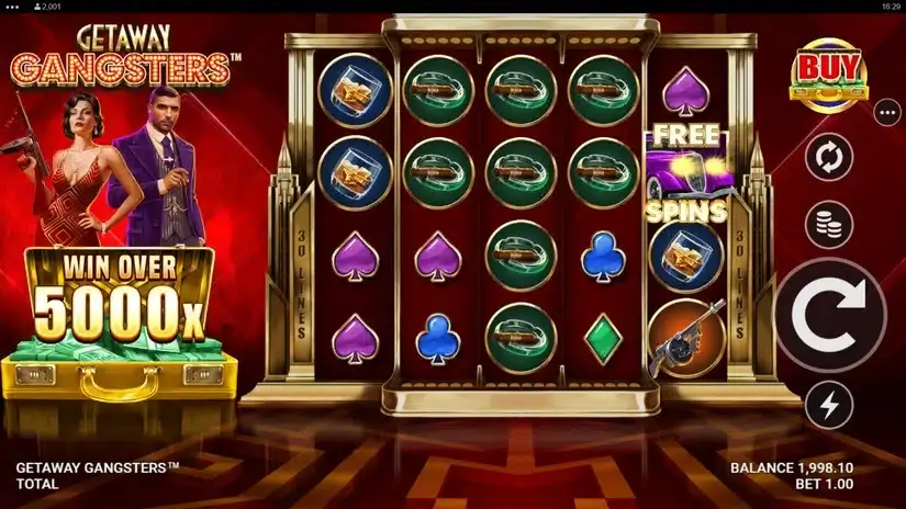 Getaway Gangsters slot screenshot 