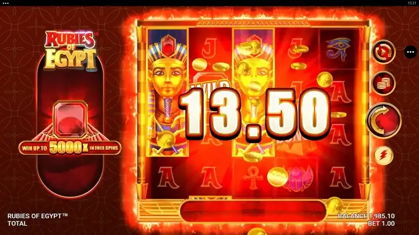 Rubies of Egypt slot screenshot 3