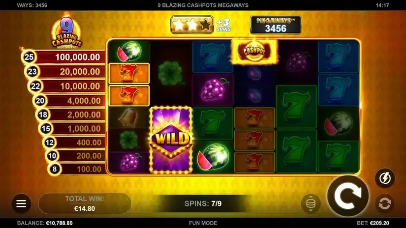 9 Blazing Cashpots Megaways slot screenshot 5