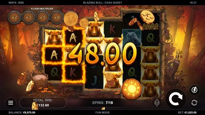 Blazing Bull: Cash Quest slot screenshot 7