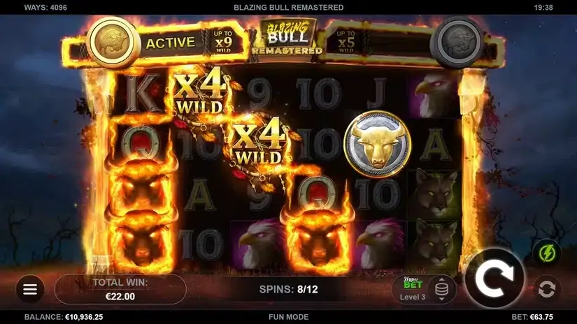 Blazing Bull Remastered slot screenshot 5
