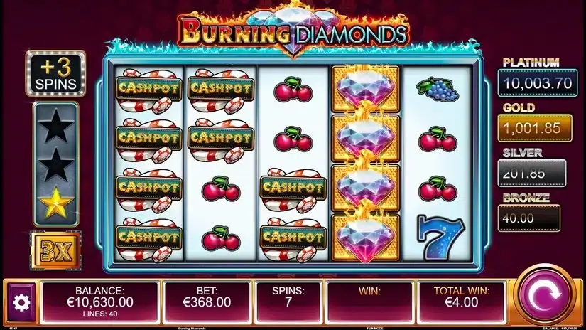 Burning Diamonds slot screenshot 3
