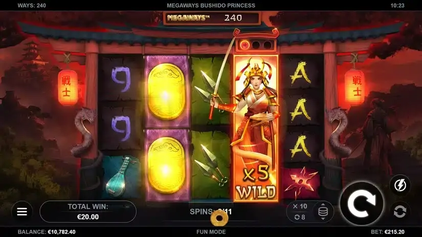 Bushido Princess Megaways slot screenshot 4