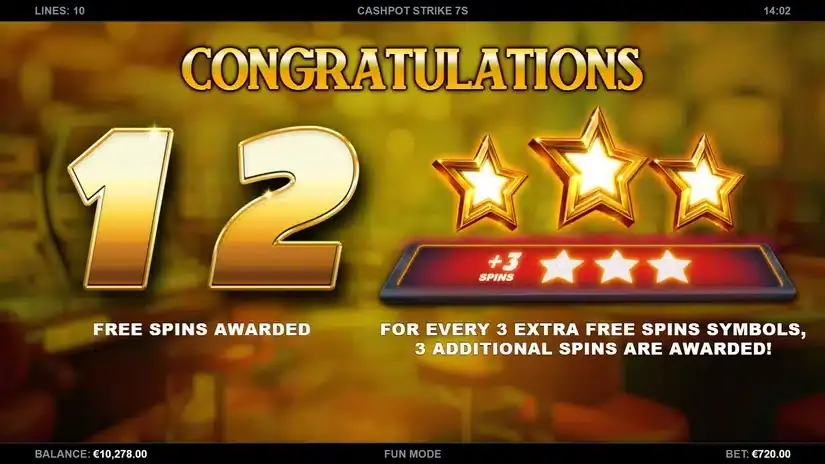 Cashpot Strike 7s slot screenshot 2