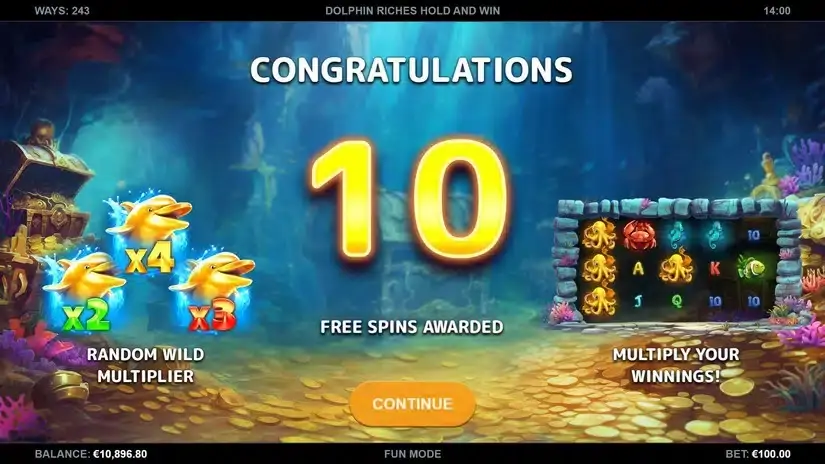 Dolphin Riches Hold and Win slot screenshot 3
