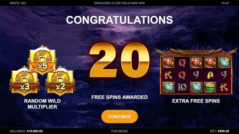 Dragons Glow Hold and Win slot screenshot 2