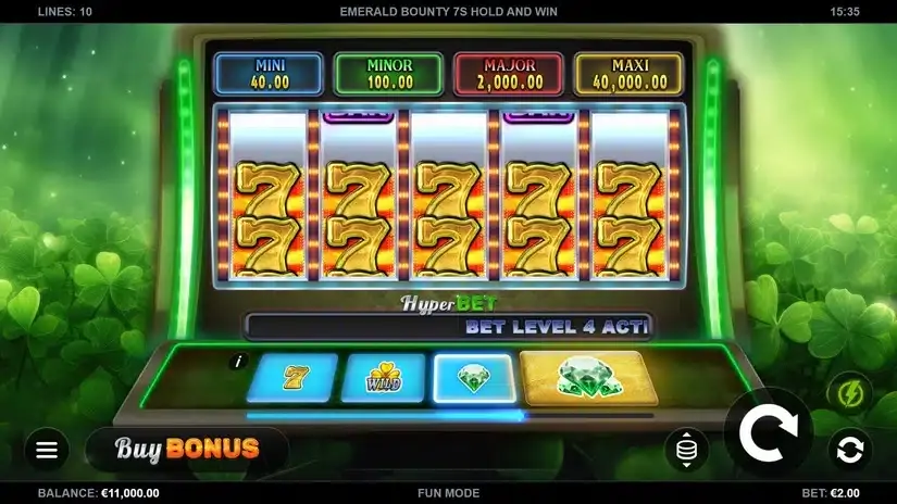 Emerald Bounty 7s Hold and Win slot screenshot 1