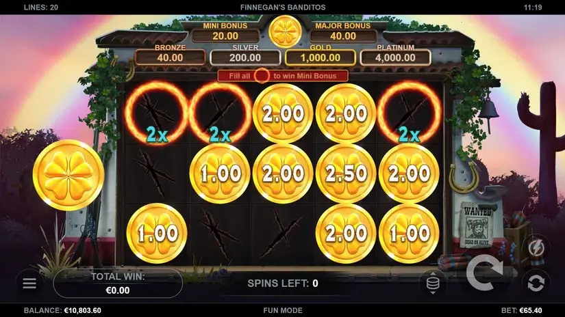 Finnegan’s Banditos slot screenshot 