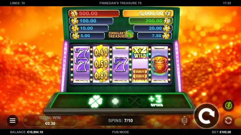 Finnegan’s Treasure 7s slot screenshot 3