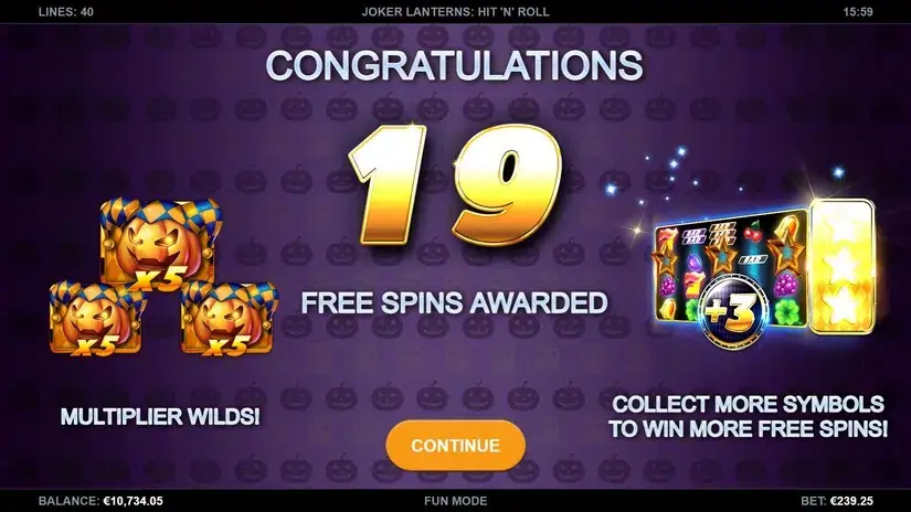 Joker Lanterns Hit’N’Roll slot screenshot 5