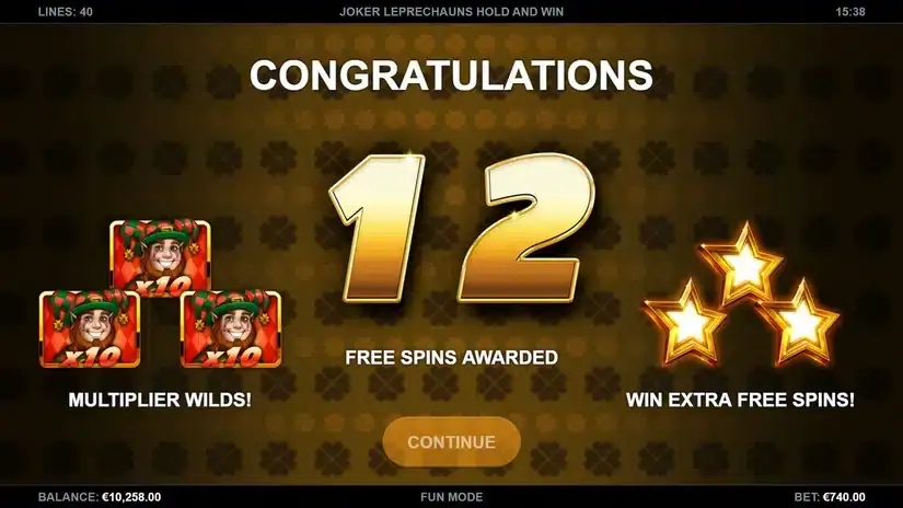 Joker Leprechauns Hold and Win slot screenshot 2