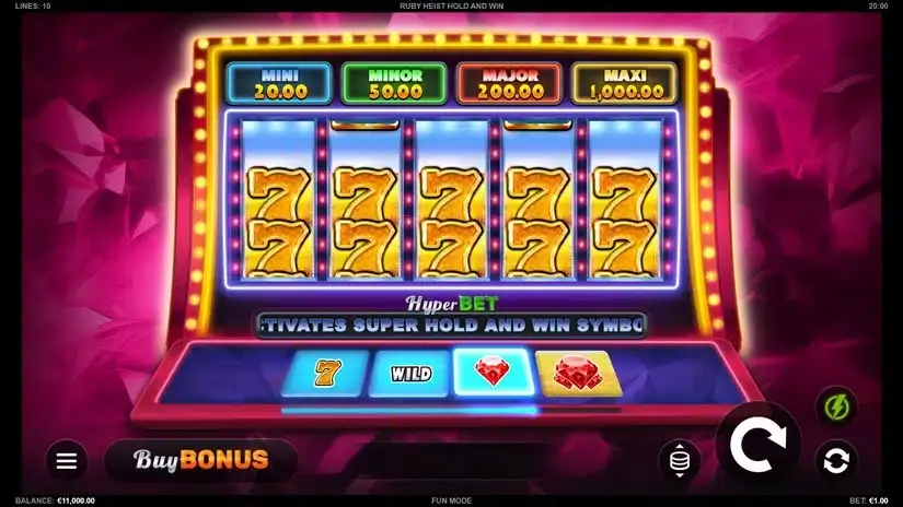 Ruby Heist Hold and Win slot screenshot 1