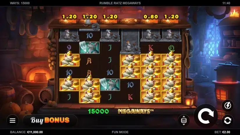 Rumble Ratz Megaways slot screenshot 
